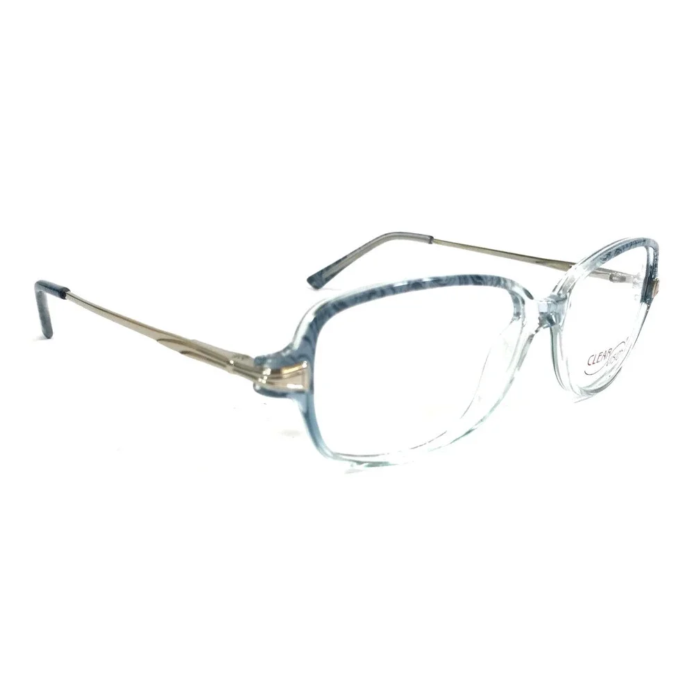 Clear Vision Eyeglasses Frames KAYLEE BLUE SILVER MIX Square Full Rim 51-15-130